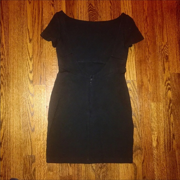 Black Boat Neck, Low Back Dress - Picture 3 of 5